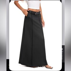 Perfect Corset Long Black Side Zip Skirt w/pockets